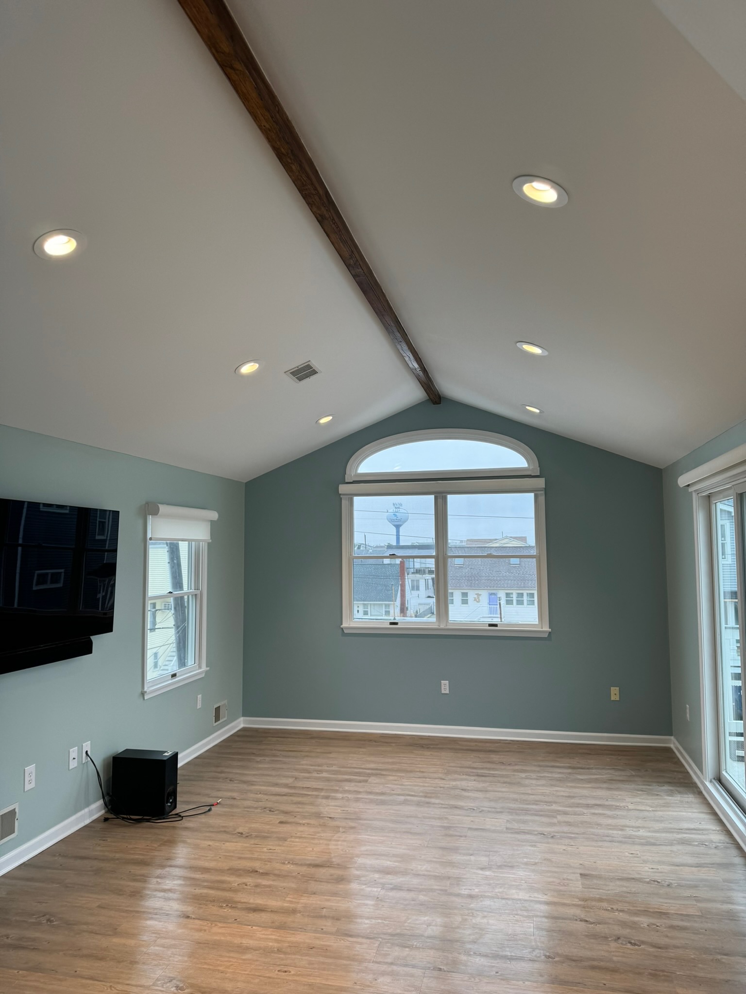 House interior with LCD on the wall.