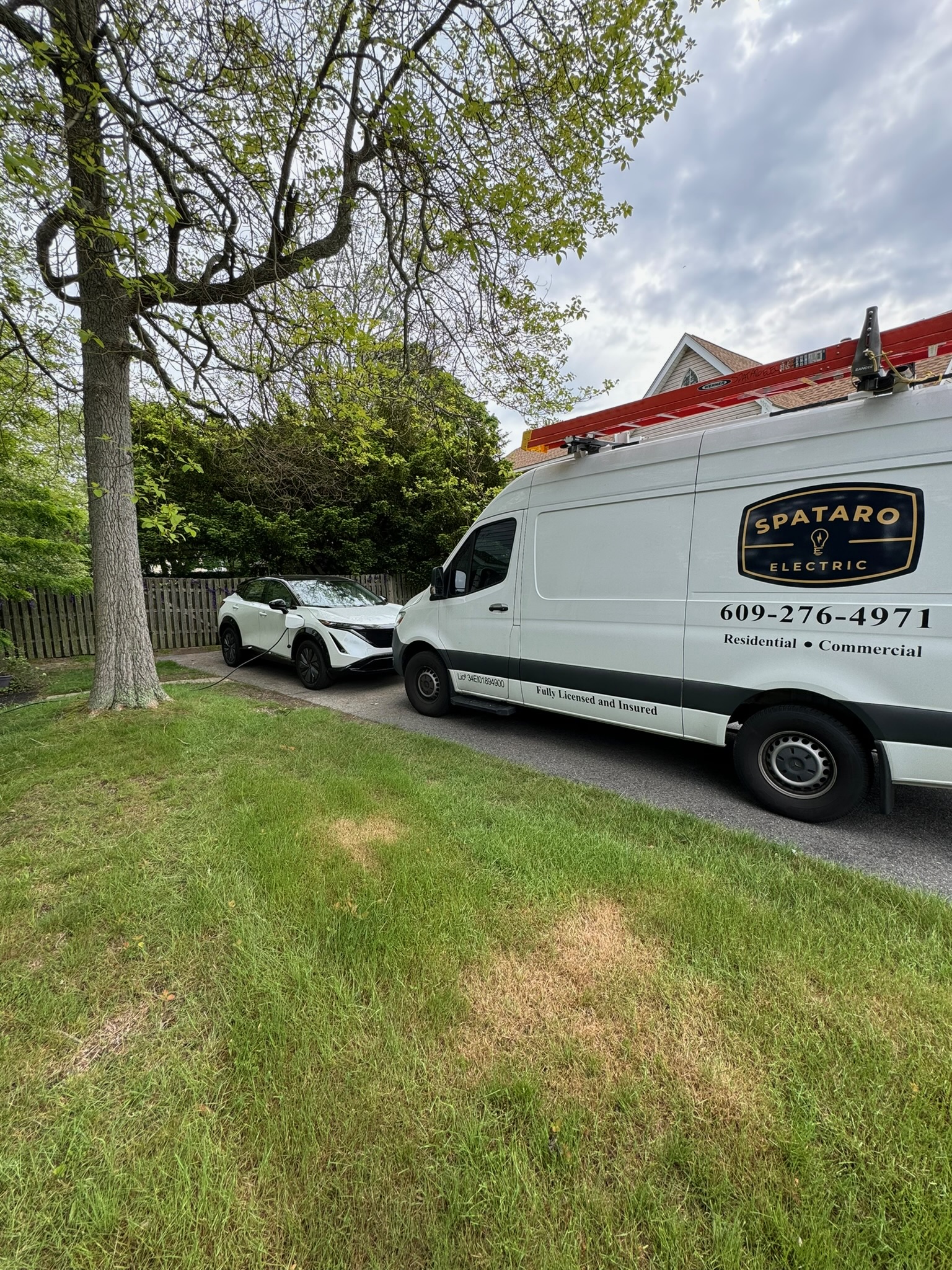 Spataro Electric van parked next to a car.