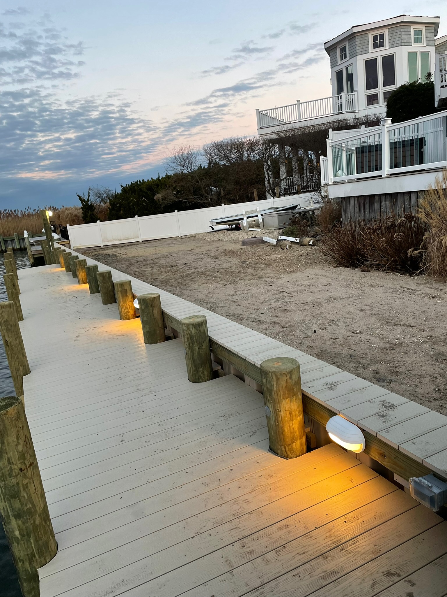 Dock lighting at a house.